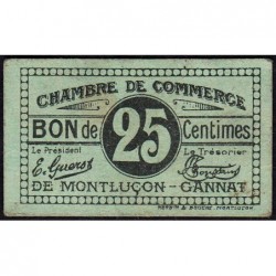 Montluçon-Gannat - Pirot 84-74a - 25 centimes - Etat : TTB