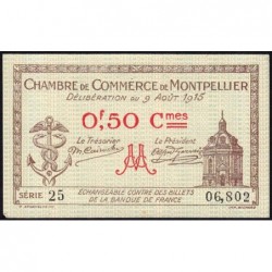 Montpellier - Pirot 85-1 - 50 centimes - Série 25 - 09/08/1915 - Etat : SPL+