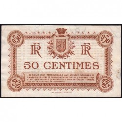 Narbonne - Pirot 89-17 - 50 centimes - Série S - 02/10/1919 - Etat : TTB+