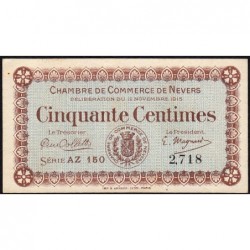 Nevers - Pirot 90-5 - 50 centimes - Série AZ 150 - 12/11/1915 - Etat : SPL+