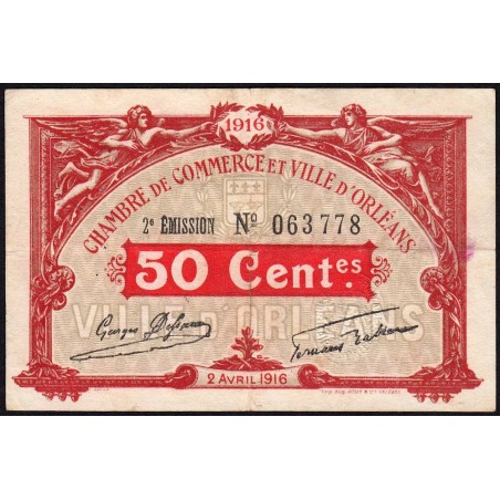 Orléans - Pirot 95-8 - 50 centimes - 1916 - Etat : TTB