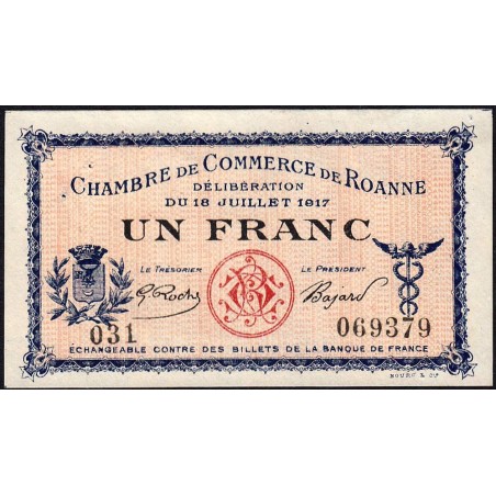 Roanne - Pirot 106-12 - 1 franc - Série 031 - 18/07/1917 - Etat : SUP