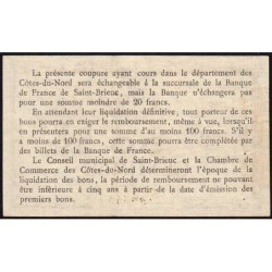 Saint-Brieuc - Pirot 111-1c - 50 centimes - Sans série - Sans date - Etat : TTB+