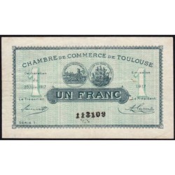 Toulouse - Pirot 122-27 variété - 1 franc - Série 1 - 20/06/1917 - Etat : TTB