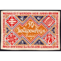 Allemagne - Notgeld - Bielefeld - 50 mark - 09/04/1922 - Billet en soie - Etat : SPL