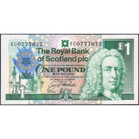 Ecosse - Pick 356 - 1 pound sterling - Série EC - 08/12/1992 - Commémoratif - Etat : NEUF