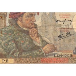 F 19-01 - 13/06/1940 - 50 francs - Jacques Coeur - Série P.5 - Etat : TB-