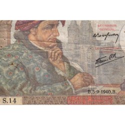 F 19-02 - 05/09/1940 - 50 francs - Jacques Coeur - Série S.14 - Etat : TB-