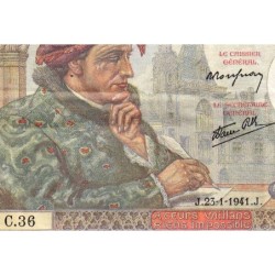 F 19-05 - 23/01/1941 - 50 francs - Jacques Coeur - Série C.36 - Etat : TTB+