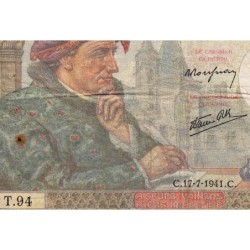 F 19-12 - 17/07/1941 - 50 francs - Jacques Coeur - Série T.94 - Etat : B+