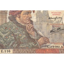 F 19-14 - 11/09/1941 - 50 francs - Jacques Coeur - Série E.116 - Etat : B+