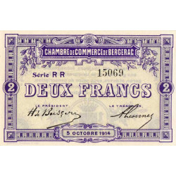 Bergerac - Pirot 24-23 - 2 francs - Série RR - 05/10/1914 - Etat : SPL+