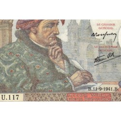 F 19-14 - 11/09/1941 - 50 francs - Jacques Coeur - Série U.117 - Etat : TTB