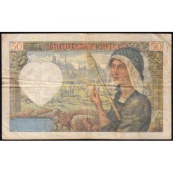 F 19-15 - 02/10/1941 - 50 francs - Jacques Coeur - Série N.125 - Etat : B+