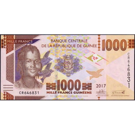 Guinée - Pick 48b - 1'000 francs guinéens - Série CR - 2017 - Etat : NEUF