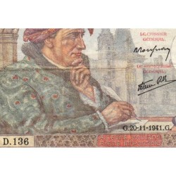 F 19-16 - 20/11/1941 - 50 francs - Jacques Coeur - Série D.136 - Etat : TB-