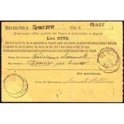 Italie - Mandat Carte - 8 lire 50 centesimi - 16/04/1893 - Etat : SUP
