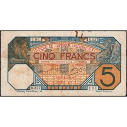 Côte d'Ivoire - Grand-Bassam - Pick 5Db_3 - 5 francs - Série R.327 - 28/05/1918 - Etat : TB à TB+