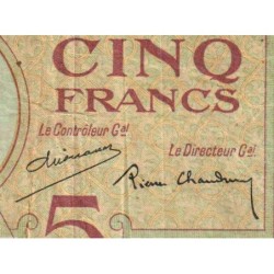 Madagascar - Pick 35b - 5 francs - Série Y.2795 - 1937 - Etat : B+