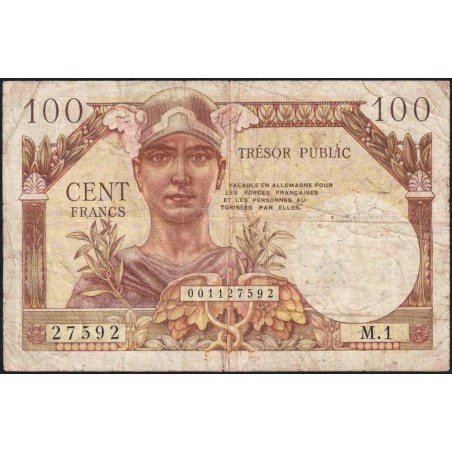 VF 34-01 - 100 francs - Trésor public - Allemagne - 1955 - Série M.1 - Etat : TB