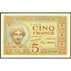 Madagascar - Pick 35b - 5 francs - Série M.3048 - 1937 - Etat : SUP