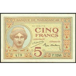 Madagascar - Pick 35b - 5 francs - Série P.3246 - 1937 - Etat : SUP+