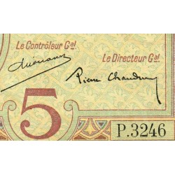 Madagascar - Pick 35b - 5 francs - Série P.3246 - 1937 - Etat : TTB+