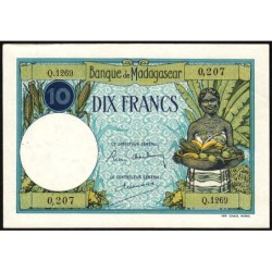 Madagascar - Pick 36b - 10 francs - Série Q.1269 - 1937 - Etat : SUP+