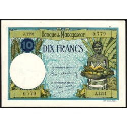 Madagascar - Pick 36b - 10 francs - Série J.1291 - 1937 - Etat : SUP+