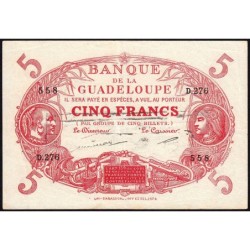 Guadeloupe - Pick 7q - 5 francs - Série D.276 - 1944 - Etat : TTB+