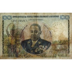 Tchad - Afrique Equatoriale - Pick 1a - 100 francs - Série S.27 - 1961 - Etat : TB-