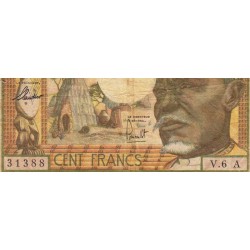 Tchad - Afrique Equatoriale - Pick 3a - 100 francs - Série V.6 - 1963 - Etat : TB-