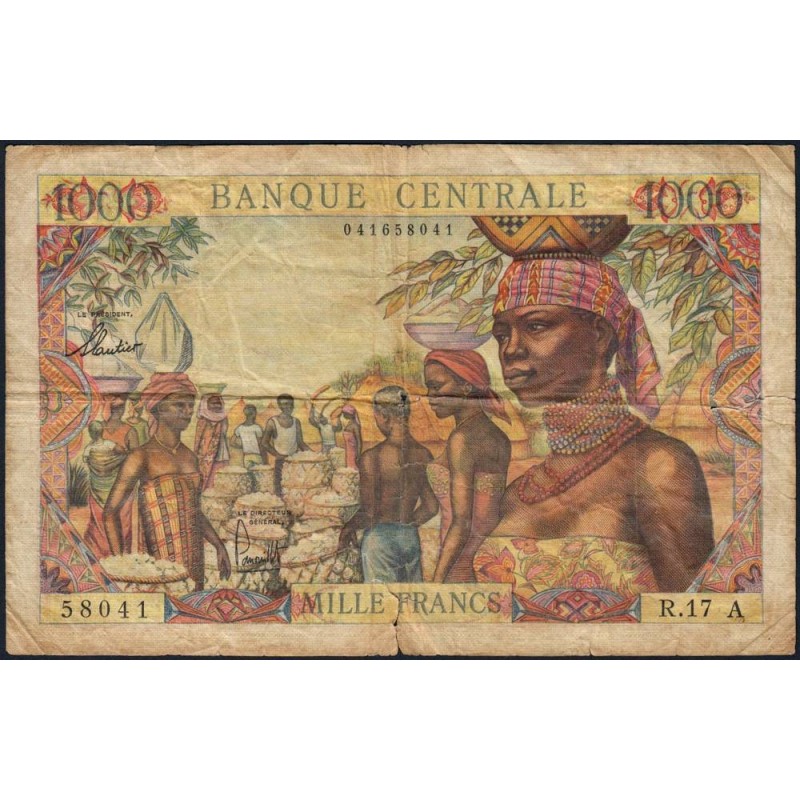 Tchad - Afrique Equatoriale - Pick 5e - 1'000 francs - Série R.17 - 1966 - Etat : TB