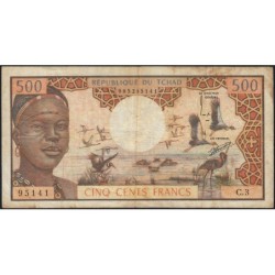 Tchad - Afrique Centrale - Pick 2a - 500 francs - Série C.3 - 1974 - Etat : TB-