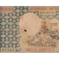 Tchad - Pick 3a_1 - 1'000 francs - Série X.1 - 1974 - Etat : B