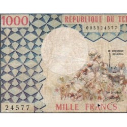 Tchad - Pick 3a_1 - 1'000 francs - Série L.2 - 1974 - Etat : B-