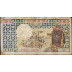 Tchad - Afrique Centrale - Pick 3a_1 - 1'000 francs - Série H.4 - 1974 - Etat : TB-