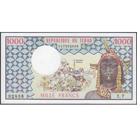 Tchad - Pick 3b - 1'000 francs - Série Y.7 - 1977 - Etat : NEUF