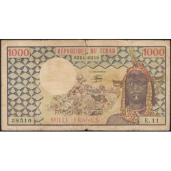 Tchad - Afrique Centrale - Pick 3c - 1'000 francs - Série E.11 - 01/04/1978 - Etat : B+