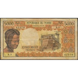 Tchad - Afrique Centrale - Pick 5b - 5'000 francs - Série A.3 - 1978 - Etat : TB