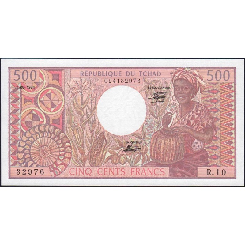 Tchad - Pick 6_2 - 500 francs - Série R.10 - 01/06/1984 - Etat : NEUF