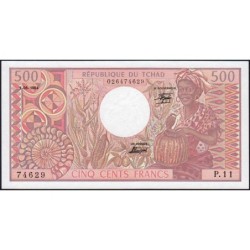 Tchad - Afrique Centrale - Pick 6_2 - 500 francs - Série P.11 - 01/06/1984 - Etat : pr.NEUF