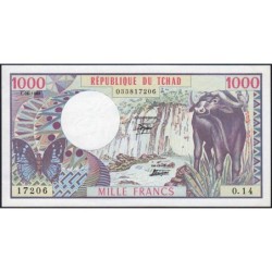 Tchad - Afrique Centrale - Pick 7_1 - 1'000 francs - Série O.14 - 01/06/1980 - Etat : SPL+