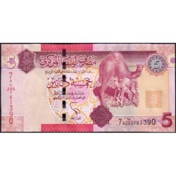 Libye - Pick 77 - 5 dinars - Série 7AB/294 - 2012 - Etat : NEUF