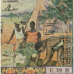 Centrafrique - Afrique Equatoriale - Pick 6b - 5'000 francs - Série U.39 - 1963 - Etat : TB