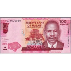 Malawi - Pick 65e - 100 kwacha - Série CJ - 01/01/2020 - Etat : NEUF