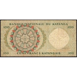 Katanga - Pick 12a_1 - 100 francs - 18/05/1962 - Série AD - Etat : TB-