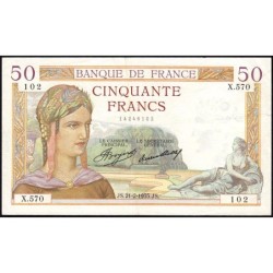 F 17-04 - 21/02/1935 - 50 francs - Cérès - Série X.570 - Etat : TTB+