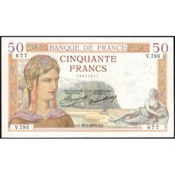 F 17-05 - 28/02/1935 - 50 francs - Cérès - Série V.793 - Etat : TTB+