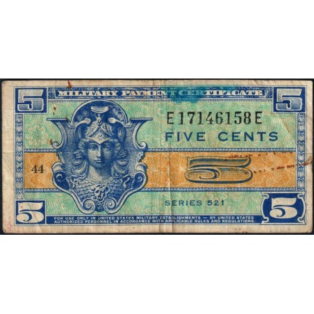 Etats Unis - Militaire - Pick M29 - 5 cents - Séries 521 - 25/05/1954 - Etat : TB